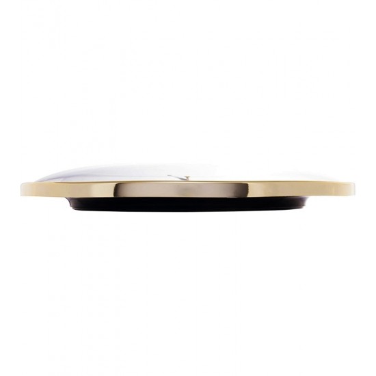 Relógio De Parede 30,5cm Por 4,5cm Quartz De Plástico Chronos Cinza Com Dourado
